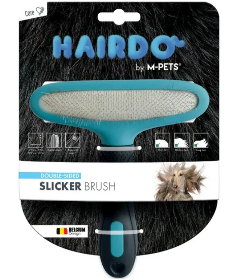 M-Pets - HAIRDO Double-Sided Slicker Brush, 15 x 17 cm