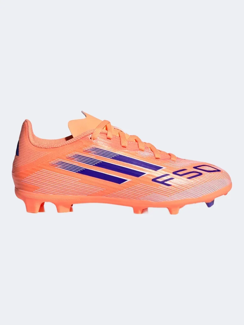 Adidas F50 League FG/MG Kids Football Shoes Orange/Blue